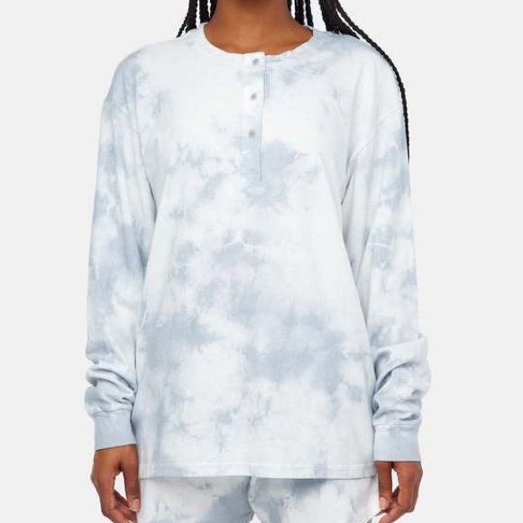 ANTHROPOLOGIE NWT Lacausa Unisex Lolo Henley in Cloud Wash - Picture 1 of 4